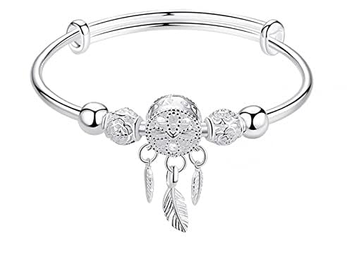 SANNIDHI Silver Bracelet for Women Creative Dreamcatcher Electroplate Bracelet,Adjustable Size,Fashion Stylish Jewelry Bracelet for Girls, With Gift Box SANNIDHI Silver Bracelet for Women Creative Dreamcatcher Electroplate Bracelet,Adjustable Size,Fashion Stylish Jewelry Bracelet for Girls, With Gift Box